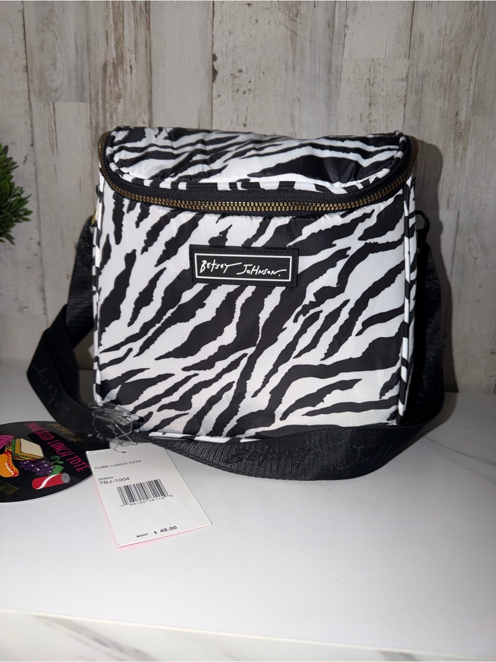 Betsey Johnson Zebra lunch bag